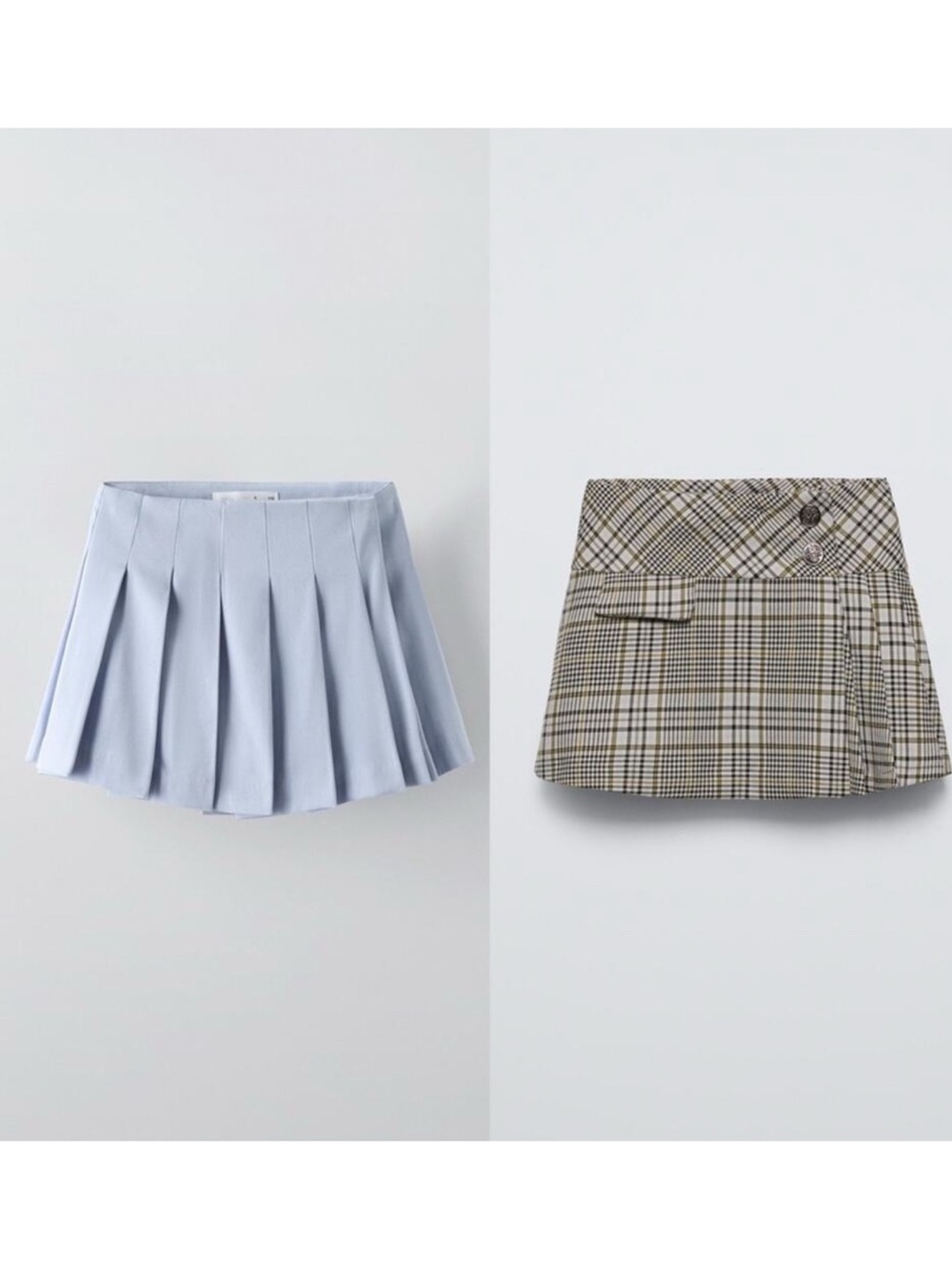 2 pc set Zara Girls Pleated Preppy Mini Skirts